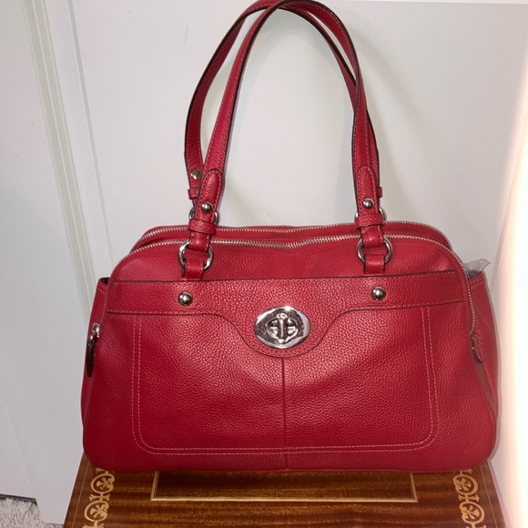 RARE RED COACH SATCHEL BAG large - Picture 13 of 13